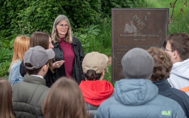 Janka Kluge vom Stadtjugendring. Sie hat die Tour für die Jugendlichen entwickelt.