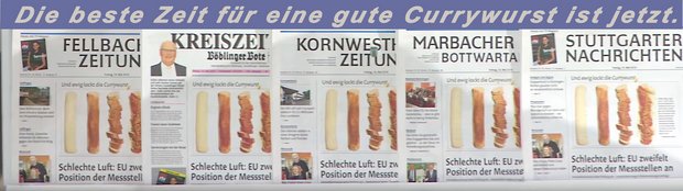 Eine <a href="https://www.youtube.com/watch?v=OjkqGTCD4UA&" class="external-link-new-window" target="_blank">Stichprobe der ZDF-"Anstalt"</a> entdeckte im Mai 2018 erschreckend ähnliche Titelseiten für den Stuttgarter Großraum. Eine <a href="https://www.youtube.com/watch?v=OjkqGTCD4UA&" class="external-link-new-window" target="_blank">Stichprobe der ZDF-"Anstalt"</a> entdeckte im Mai 2018 erschreckend ähnliche Titelseiten für den Stuttgarter Großraum. Die gleiche Überschrift mit dem gleichen Wurstbild – eine Kampagne war nach Kenntnisstand unserer Redaktion nicht eingeplant. Screenshot: ZDF, Montage: Kontext