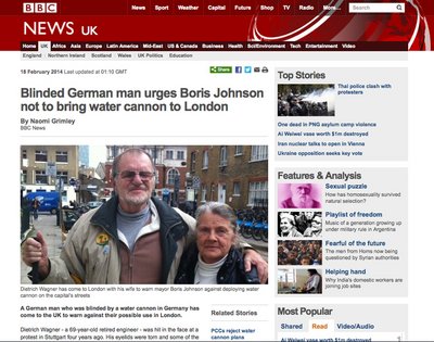 Dietrich Wagner und seine Lebensgefährtin auf der Homepage der BBC. Screenshot