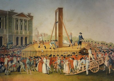 Exekution von Marie Antoinette. 1793, unbekannter Maler