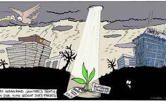 Mit der Zeitung Gassi gehen