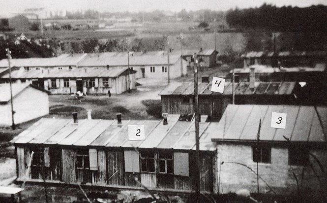 Barackenlager für Zwangsarbeiter:innen, vermutlich in Stuttgart-Bad Cannstatt. Foto: Arbeitskreis "Zwangsarbeit in Stuttgart"