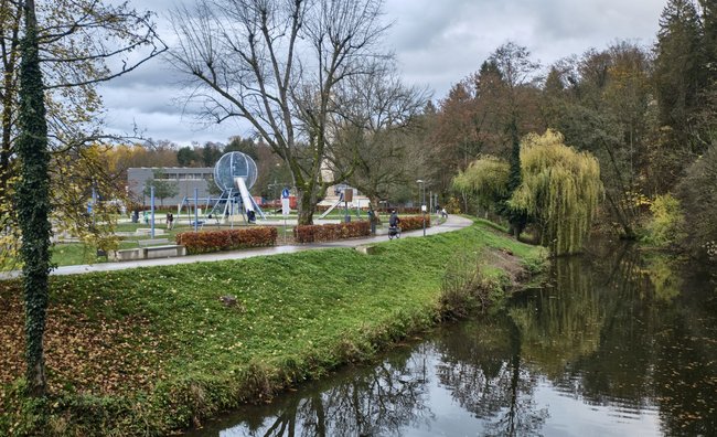 Auch der Annonay-Park liegt an der Murr. Im Überschwemmungsgebiet.
