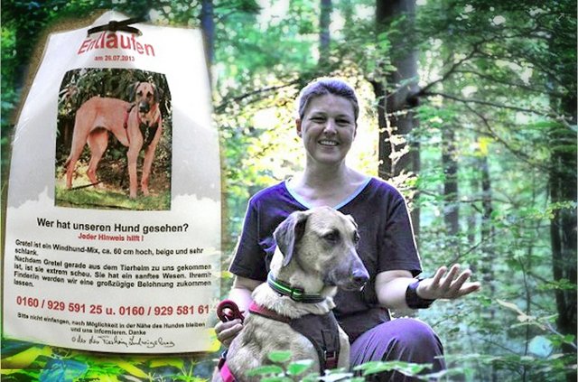 Gretel verzweifelt gesucht, Gretel glücklich gefunden = Ute Vogt happy. Montage: Kontext