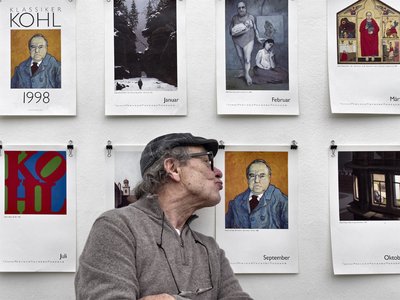 Der Schalk im Literaturhaus: Peter Grohmann nicht vor Hannah Arendt, vor Helmut Kohl. Foto: Martin Storz