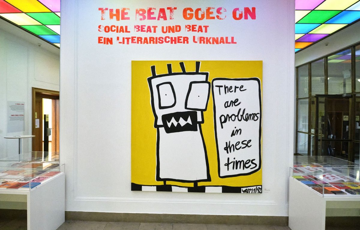 Die Ausstellung steht – am Eingang grüßt ein Motiv der Künstlerin YAM, Yvonne Alexandra Mühleis.  Die Ausstellung steht – am Eingang grüßt ein Motiv der Künstlerin YAM, Yvonne Alexandra Mühleis.