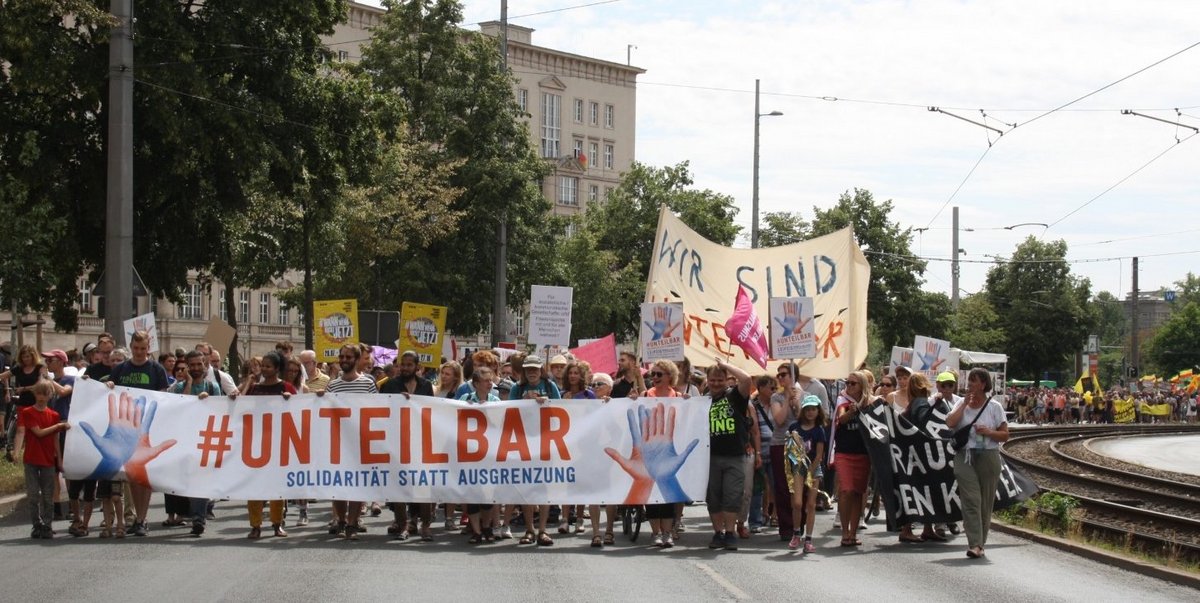 7.500 Menschen bei der #unteilbar-Auftakt-Demo in Leipzig. Foto: CC-BY-unteilbar.org