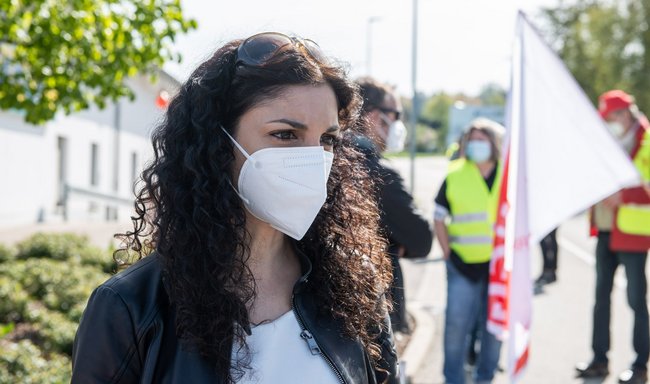 Ebenfalls vor Ort: Jessica Tatti, Bundestagsabgeordnete der Linkspartei.