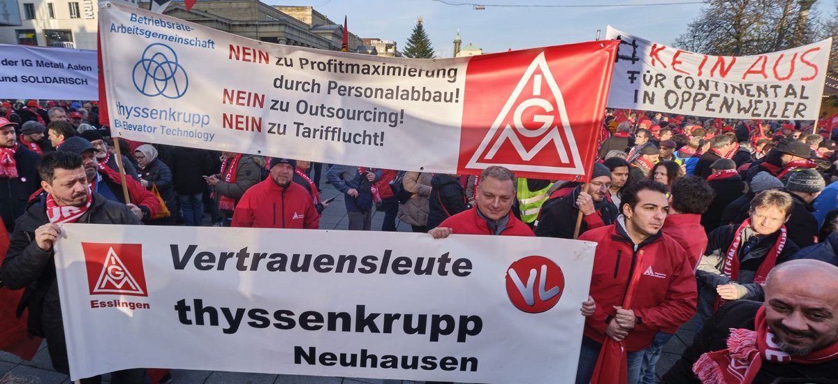 Neuhausener auf der IG-Metall-Kundgebung am 22. November in Stuttgart. Fotos: Joachim E. Röttgers