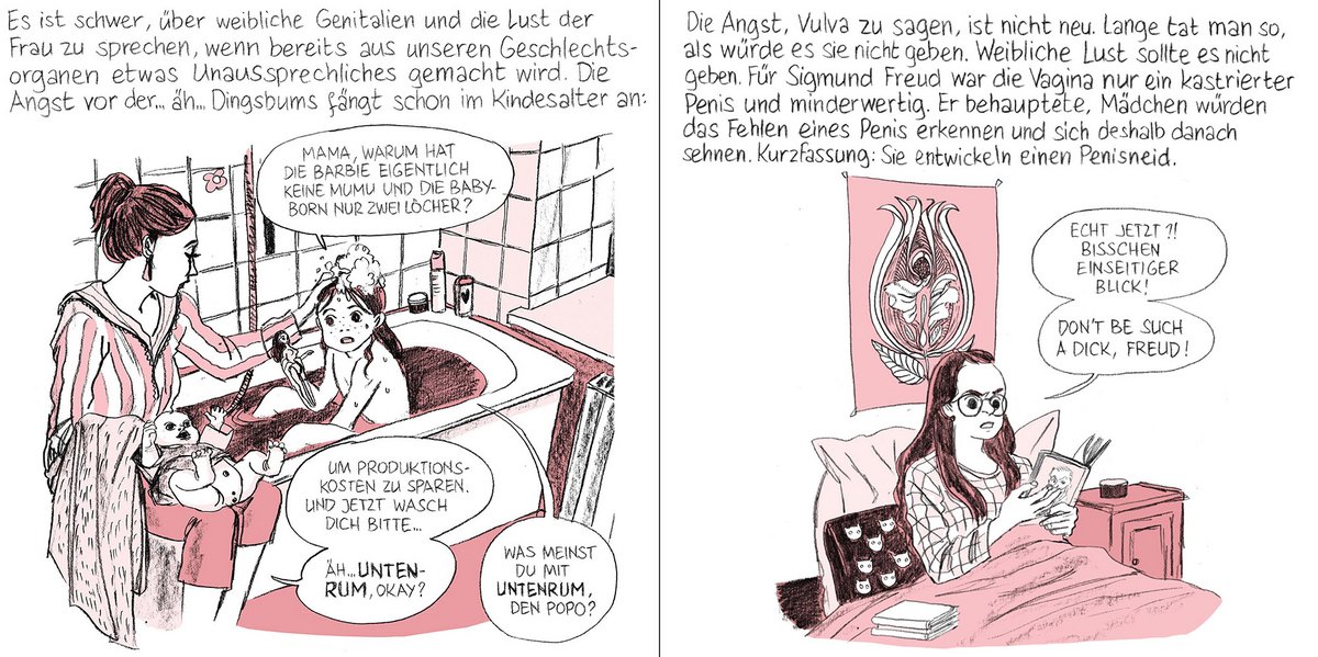 Wie Strömquist kritisiert auch die Berliner Zeichnerin Katja Klengel in "Girlsplaining" den von männlicher Paranoia geprägten Blick auf die weibliche Sexualität, wenn auch viel autobiographischer. Bilder: Reprodukt