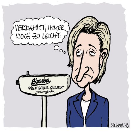 Ministerin Hoffmeister-Kraut: Wirtschaftskompetenz allein reicht nicht. Karikatur: Oliver Stenzel
