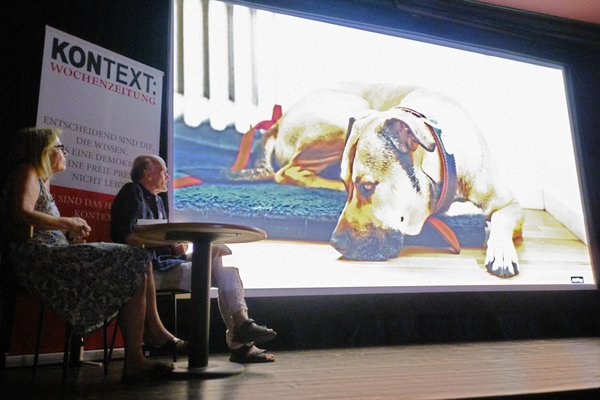 Wurde auch gezeigt: der Kontext-Film mit Redaktionshund Zwerg.