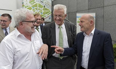 Hermann mit Ministerpräsident Kretschmann (Mitte) und dessen einflussreichem Staatssekretär Murawski.