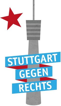 "Stuttgart gegen rechts" mit Logo und Facebook-Seite.