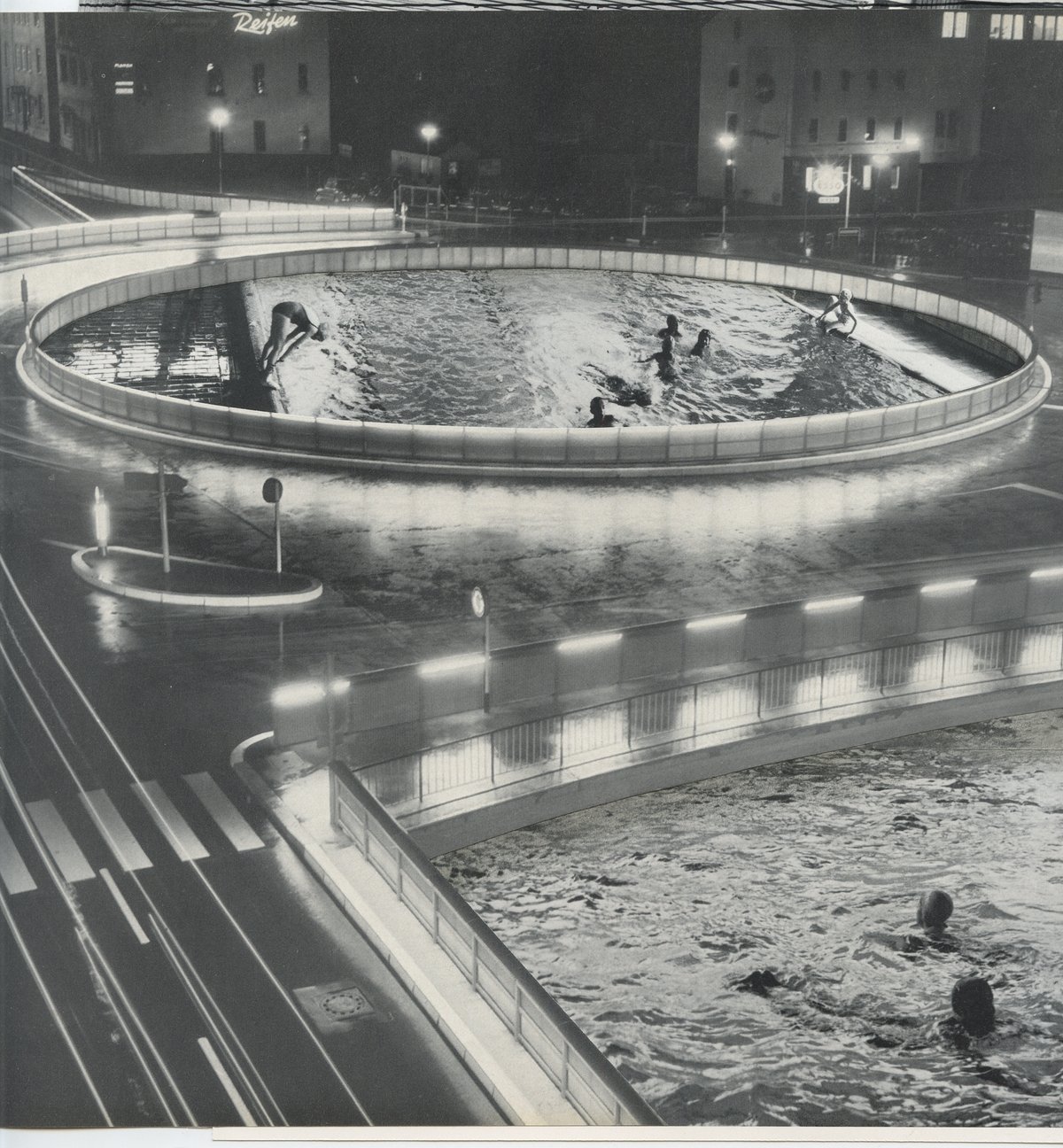 Erfrischende Stunden am Österreichischen Platz, Collage.  Erfrischende Stunden am Österreichischen Platz, Collage.