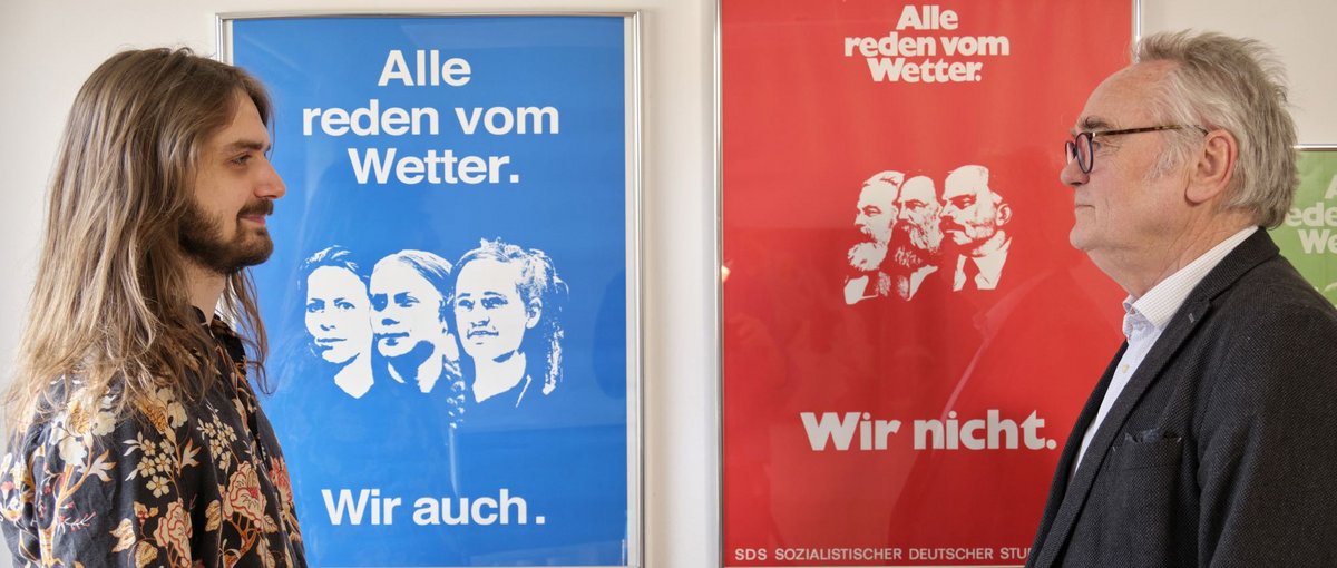 Im Grunde einig: junge Fridays, olle Revoluzzer und die Kontext-Redakteure Schredle (links) und Freudenreich (auch). Fotos: Joachim E. Röttgers