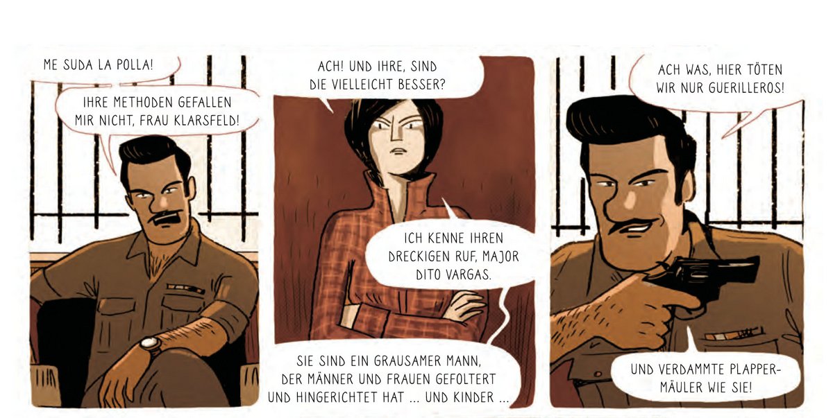 Aber einschüchtern lässt sich Beate Klarsfeld auch vom Chef der bolivianischen Sicherheitspolizei nicht, Major Dito Vargas. Aber einschüchtern lässt sich Beate Klarsfeld auch vom Chef der bolivianischen Sicherheitspolizei nicht, Major Dito Vargas.