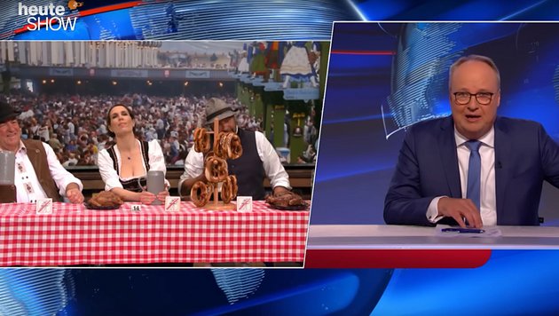 Christine Prayon als Birte Schneider – ihr bis dato letzter Auftritt in Oliver Welkes "heute-show" am 23.9.2022 hier (ab Minute 4:35). Screenshot: Youtube Christine Prayon als Birte Schneider – ihr bis dato letzter Auftritt in Oliver Welkes "heute-show" am 23.9.2022 hier (ab Minute 4:35). Screenshot: Youtube