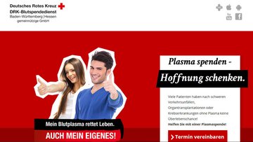 AfD-Model Adi Ene macht auch Werbung fürs Rote Kreuz. Foto: Screenshot DRK-Blutspendedienst-Homepage
