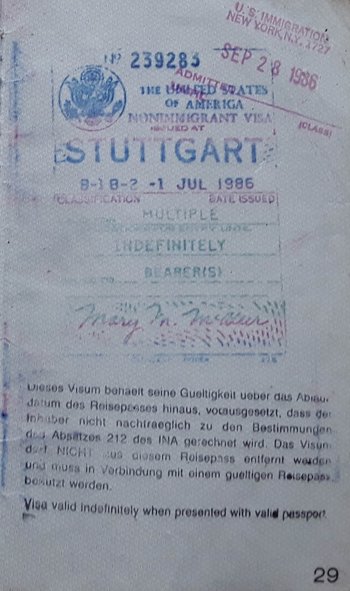 1986 bekam unsere Autorin ein unbefristetes US-Visum – heutzutage ist das so gut wie undenkbar. Foto: Johanna Henkel-Waidhofer