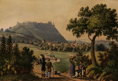 Blick auf den Hohenasperg, Lithografie von Georg Ebner, um 1820. Bild: HdGBW