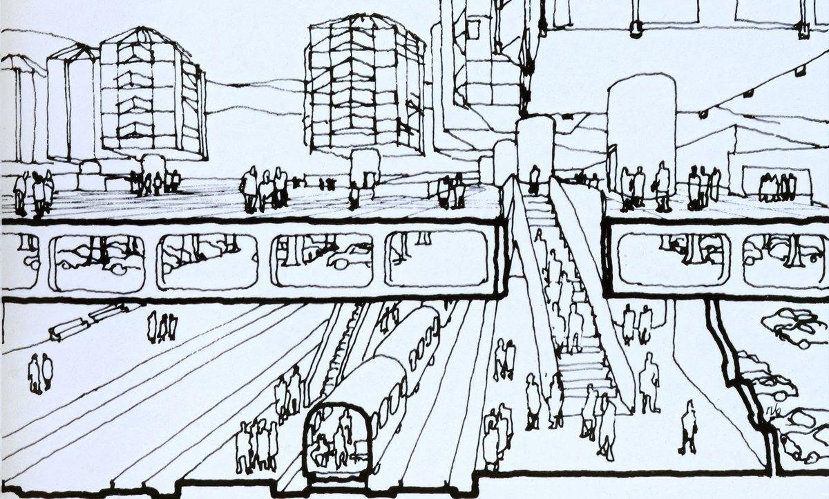 Skizze zum Stuttgarter Westbahnhof. Quelle: Bodo Rasch, Großrelais, Zirkel 6, Stuttgart 1970