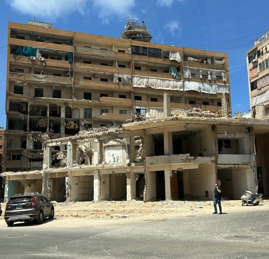 Im zerstörten Beiruter Vorort Dahiyeh, Hochburg der Hisbollah.