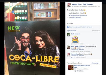 Die AfD-Models auf einer Kaugummi-Werbung in Österreich. Foto: Screenshot Facebook