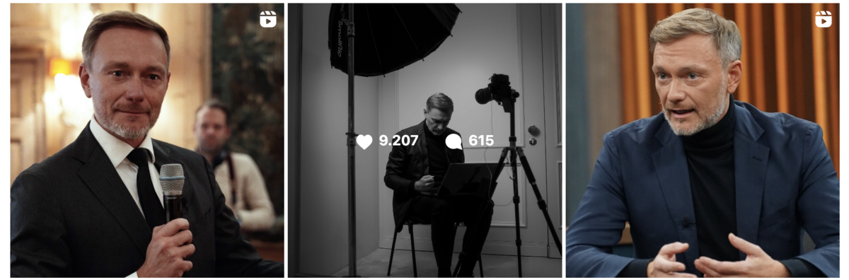 Der Chef der Liberalen auf Herzchenjagd. Screenshot: Instagram.  Der Chef der Liberalen auf Herzchenjagd. Screenshot: Instagram.