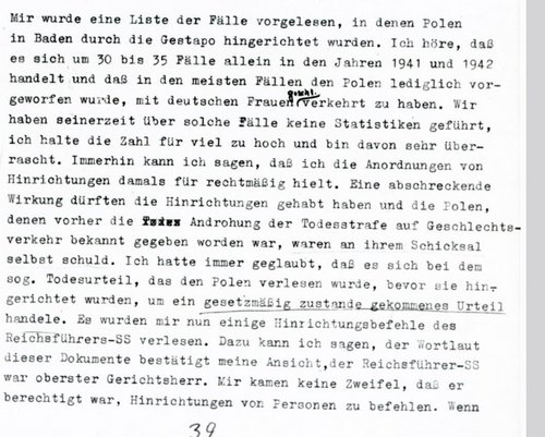 "Selbst schuld" – Auszug aus Heinrich Fabers Vernehmungsprotokoll. Foto: Martin Himmelheber