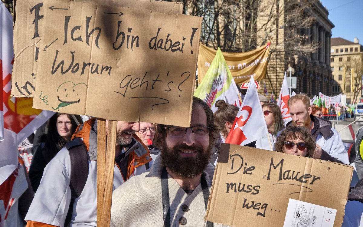 Worum geht's? (Gewerkschaftsdemo am 25.2.2019 in Stuttgart.)