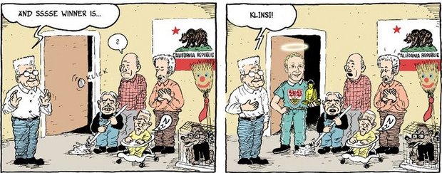 Peter Unfried (Text) und Björn Dermann (Zeichnung) haben es kommen sehen: Auszug aus <a href="https://www.kontextwochenzeitung.de/schaubuehne/397/heureka-ein-nachfolger-5444.html">unserem Polit-Comic "Der Ökodiktator"</a>, erschienen im  November 2018.