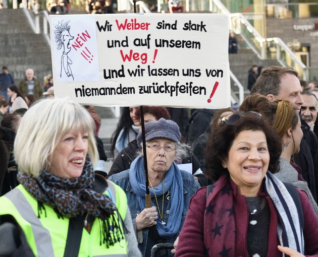 Klare Ansage. Hier bei einer Demo zum internationalen Frauentag, 2019 in Stuttgart. 