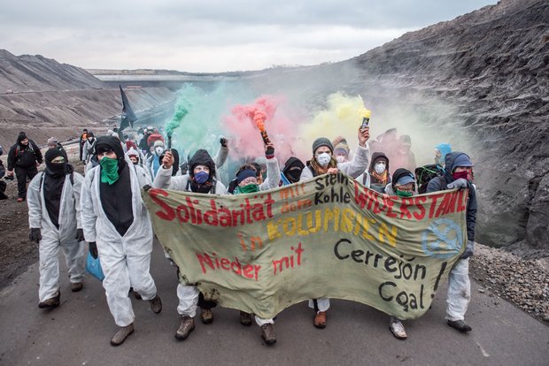 Globale Aktion – Solidaritätsgruß nach Kolumbien.