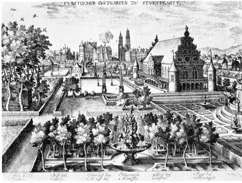 Matthäus Merian, Fürstlicher Lustgarten zu Stuttgart, 1616