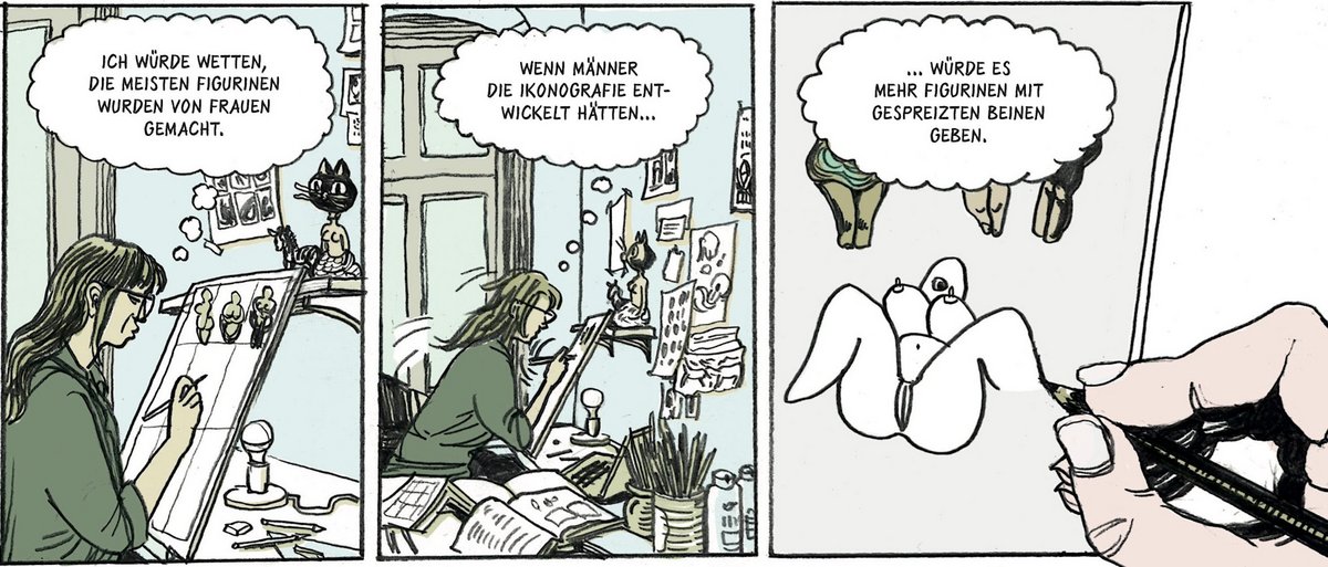 In "Die Frau als Mensch" illustriert Ulli Lust auch ihren Arbeitsprozess. Mehr Comicbilder mit Klick auf den Pfeil. Alle Bilder von Ulli Lust/Reprodukt