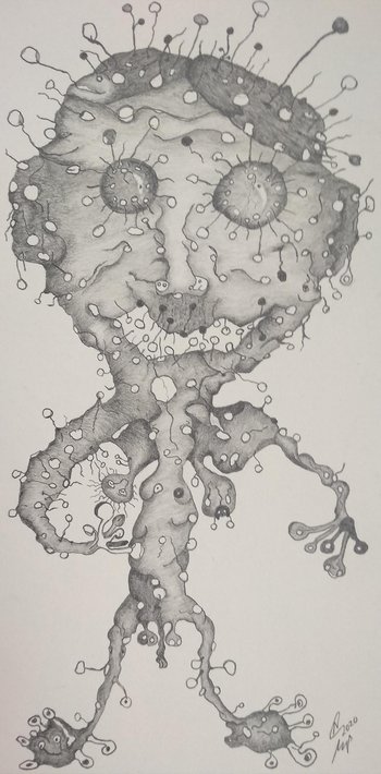 Obige Zeichnung mailte uns der Künstler Norbert Cloß und schrieb: "Zum Thema Rechtsradikalismus und Corona-Pandemie und das Vorgehen der Politik und von großen Kreisen der Bevölkerung kann ich nur sagen: ICH BIN TOTAL VERVIRT! Macht weiter so, haltet durch. Alles Gute." Das wünschen wir auch, rundum! Die Red.