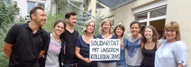 Heidrichs KollegInnen zeigen sich solidarisch. Foto: privat
