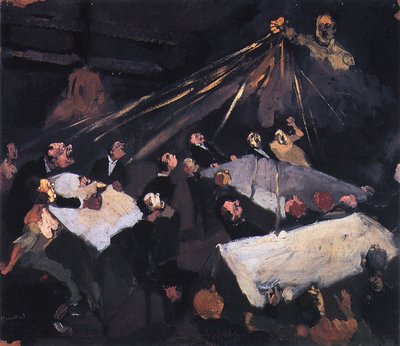 Ernst Kunkel, Hitlers Redegewalt, um 1922/23, Öl/Pappe. Württembergisches Landesmuseum, Zweigstelle Waldenbuch.