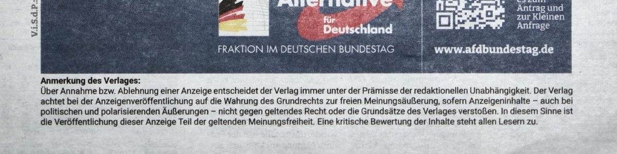 Vor Risiken und Nebenwirkungen warnt unter der Anzeige der Verlag. Bei der FAZ Rhein-Main hingegen haben die kaum wen gejuckt.