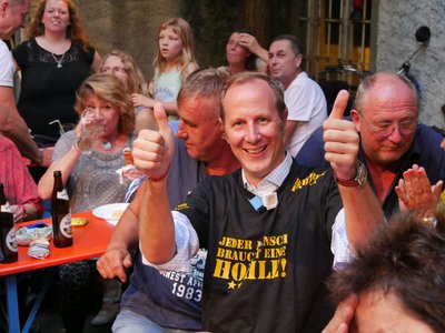 Held im Räuber-Shirt: OB Daniel Rapp.