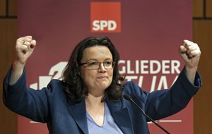 Berichtet aus der "Schlusskurve der Koalitionsverhandlungen": Andrea Nahles. Foto: Joachim E. Röttgers