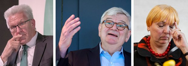 Altgrüne, von links: Winfried Kretschmann, Joschka Fischer, Claudia Roth. Fotos: Joachim E. Röttgers