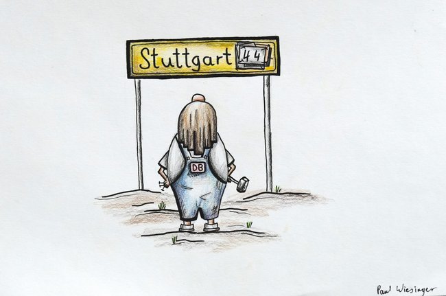 Karikatur: Paul Wiesinger, entstanden in einem Kontext-Workshop 2022. Foto: Joachim E. Röttgers