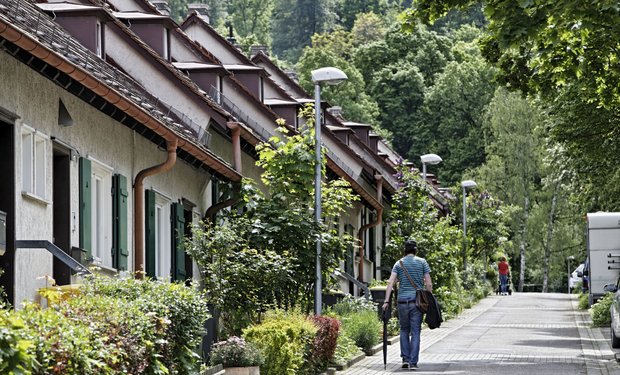 Siedlung "Eiernest" in der Stuttgarter Eierstraße, entstanden ab 1926 im Rahmen eines Notstandsprogramms für den Wohnungsbau. Foto: Joachim E. Röttgers