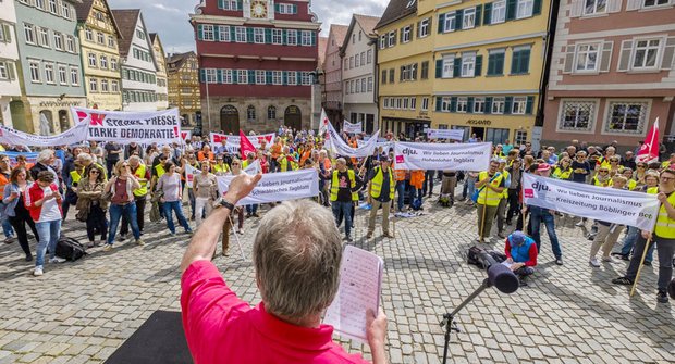 ... so wie hier in Esslingen am 25. April.