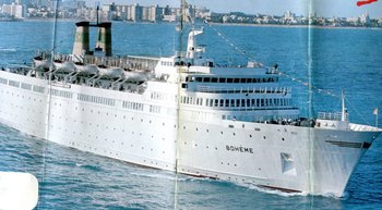 Kreuzfahrtschiff Bohéme. Reproduktion