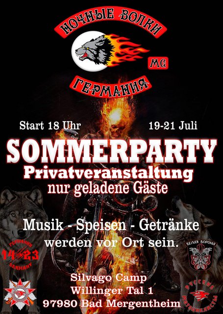 Das Veranstaltungsplakat der Nachtwölfe.