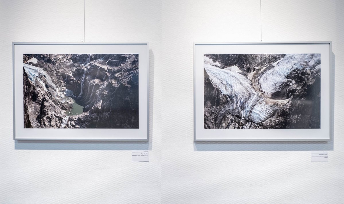Tahumming Glacier, Kanada: links 2017, rechts 2008.