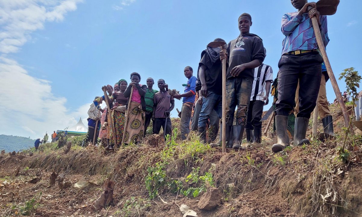 Mit Harke und Spaten zum gemeinschaftlichen Aufforsten. Mit Harke und Spaten zum gemeinschaftlichen Aufforsten.